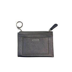 Coach Crossgrain Saffiano Leather Key Ring Card Case Wallet